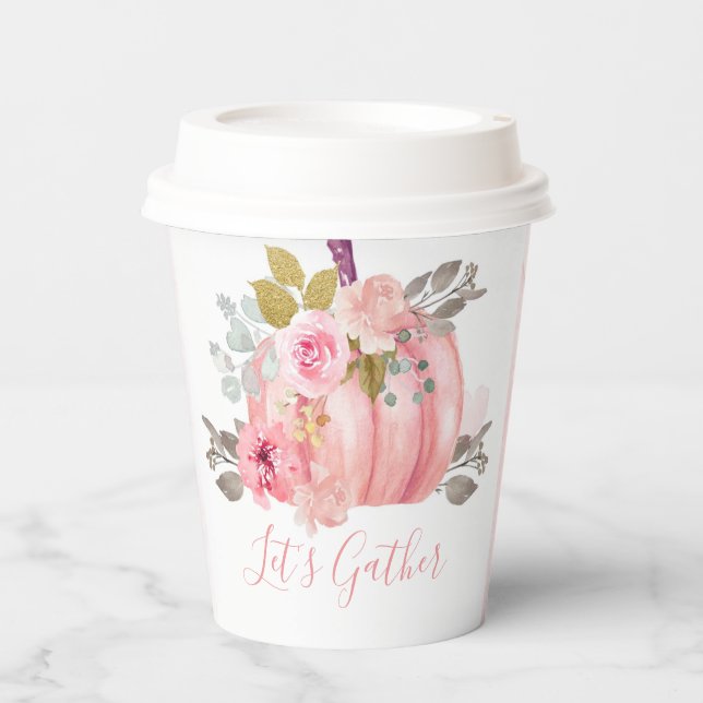 Lasst uns den Pumpkin Peony Paper Cup für Freunde  Pappbecher (Vorderseite)