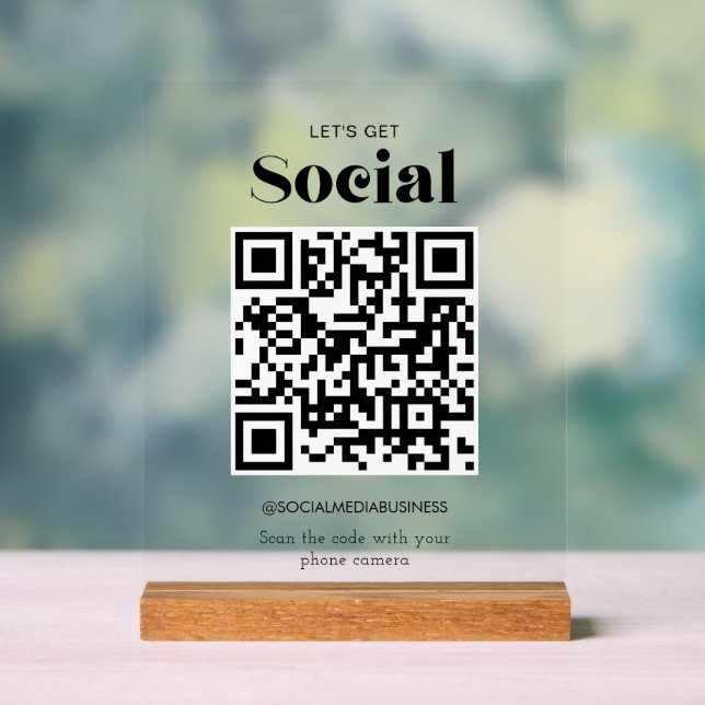 Lasst uns den QR-Kodex für Personalisierte soziale Acrylschild (Neutral)