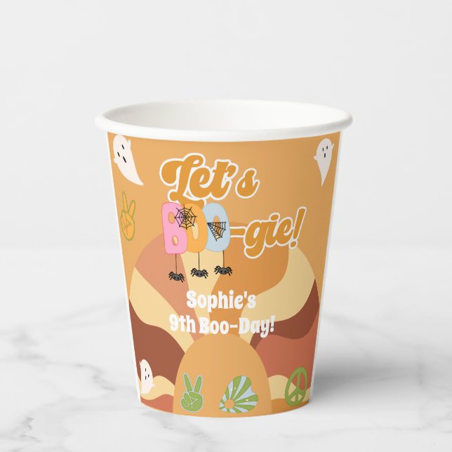 Lasst uns den Retro-Kindergeburtstag halbieren Pappbecher (Vorderseite)