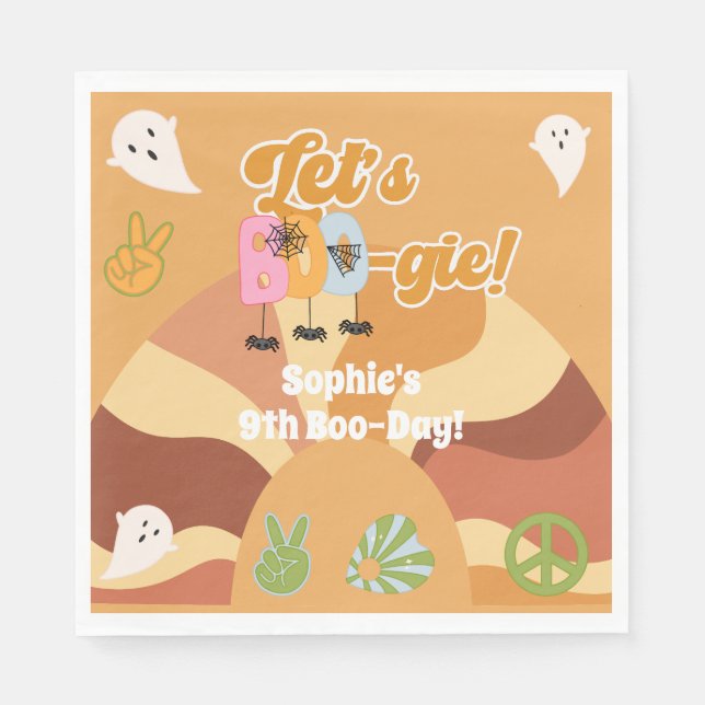 Lasst uns den Retro-Kindergeburtstag halbieren Serviette (Vorderseite)