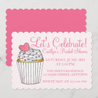 Lasst uns den rosafarbenen Cupcake Braut Baby Show
