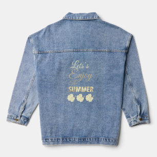 Lasst uns den Sommer genießen Tropische Hibiskusbl Jeansjacke