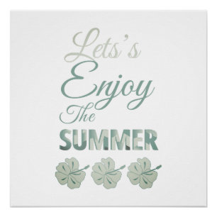 Lasst uns den Sommer genießen Tropische Hibiskusbl Poster
