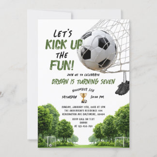 Lasst uns den Spaß anstoßen, Jungen-Kinder-Fußball Einladung