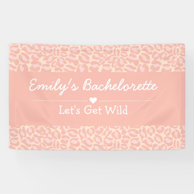 Lasst uns den WildFun Cheetah Pink Junggeselinnen- Banner (Horizontal)