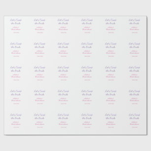 Lasst uns die Braut Brautparty lila Name da Geschenkpapier