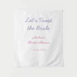Lasst uns die Braut Brautparty lila Name da Wandteppich