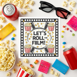 Lasst uns die Filmservietten rollen   Popcorn-Kino Serviette