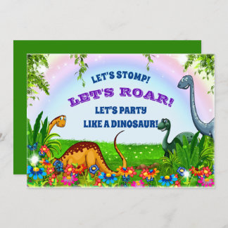 Lasst uns die Geburtstagsparty von Dinosaurier abs Einladung