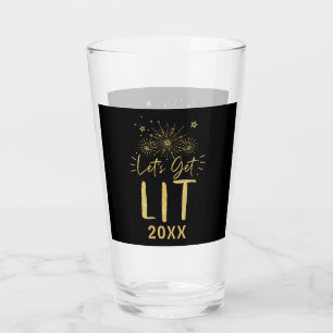Lasst uns die Gold-Typografie Silvesterparty zum L Glas