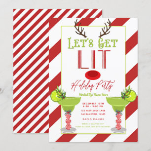 Lasst uns die Rentier-Weihnachts-Cocktailparty roc Einladung
