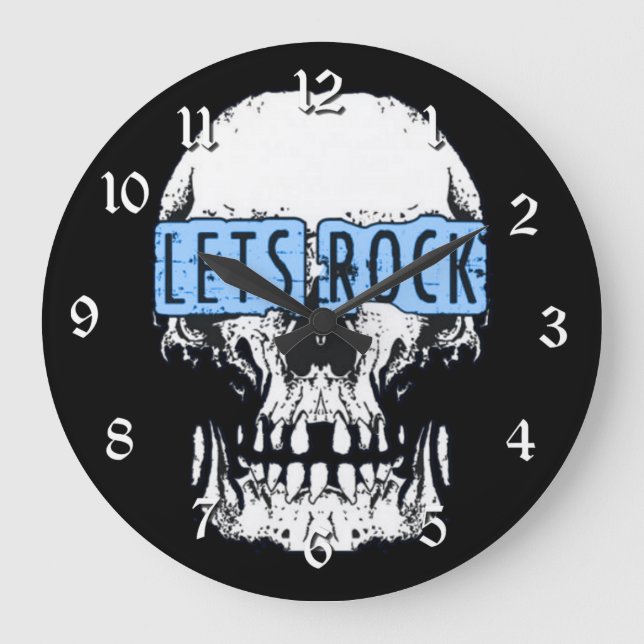 Lasst uns die Rockschädelrunde machen Große Wanduhr (Vorderseite)