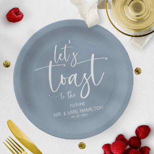 Lasst uns die schicke, kalligraphische Engagement- Pappteller