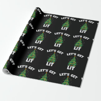 Lasst uns die sonnigen Weihnachtsbaumleuchten für Geschenkpapier