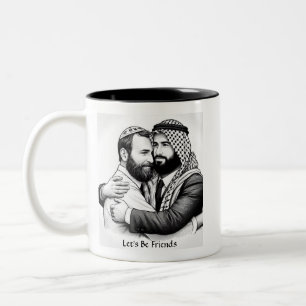 Lasst uns die Tasse jüdischer arabischer Freundsch