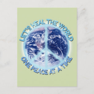 Lasst uns die Welt heilen Postkarte