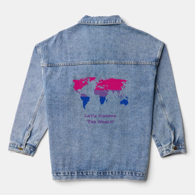 Lasst uns die Welt verändern Jeansjacke (Rückseite)