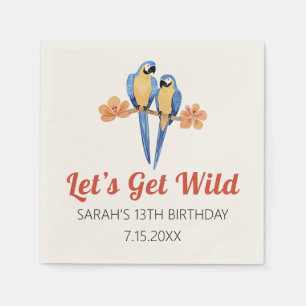 Lasst uns die wilde Macaw Dschungel-Wasserfarbe ho Serviette