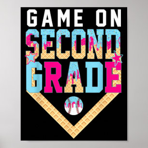 Lasst uns die zweite 2. Klasse Baseball zurück zu Poster