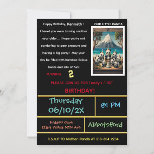 Lasst uns dieses Panda-Party starten! Einladung