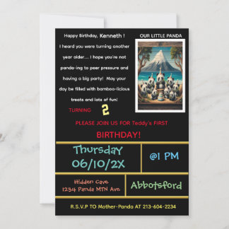 Lasst uns dieses Panda-Party starten! Einladung