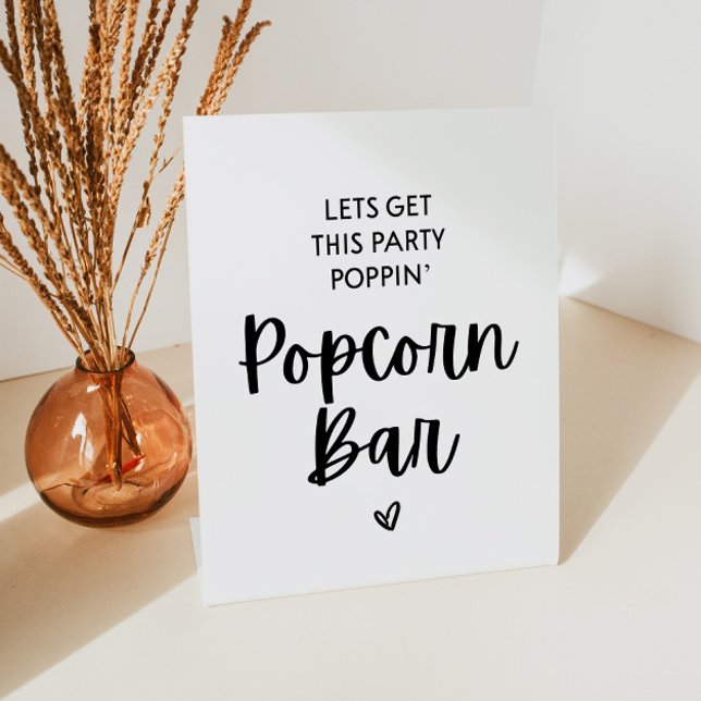 Lasst uns dieses Party Poppin Popcorn Bar Sockelschild (Von Creator hochgeladen)