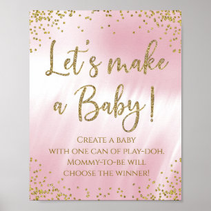 Lasst uns ein Baby-Baby-Party-Spiel machen Poster