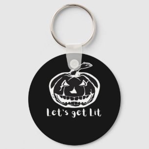 Lasst uns ein bisschen Funny Halloween Kürbis für Schlüsselanhänger
