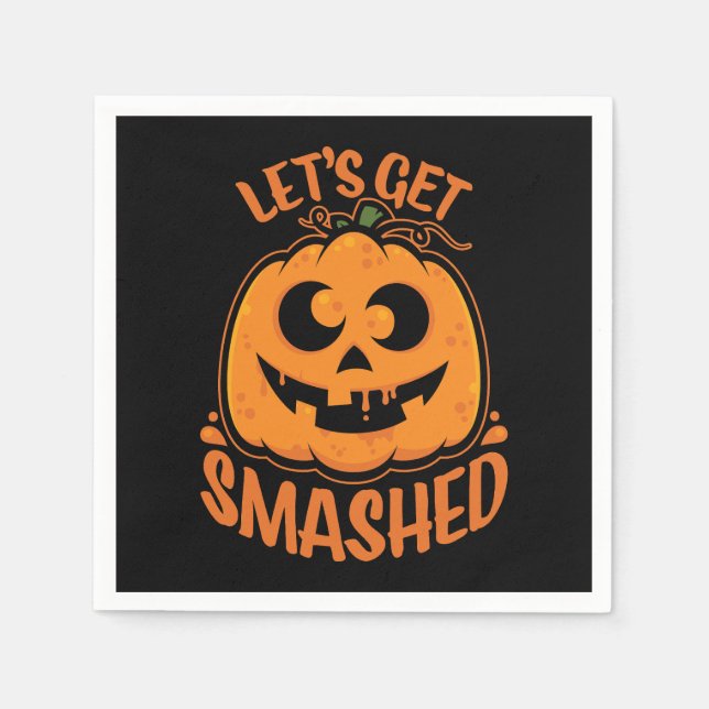 Lasst uns ein gestricktes Tipsy Halloween Jack-O’- Serviette (Vorderseite)
