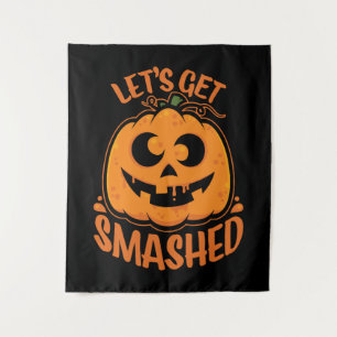 Lasst uns ein gestricktes Tipsy Halloween Jack-O’- Wandteppich