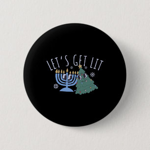 Lasst uns ein Lit Chrismukkah Hanukkah Weihnachtsm Button