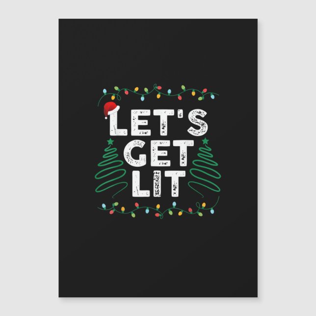 Lasst uns ein Lit trinken Funny Weihnachtsgeschenk Magnetkarte (Vorderseite)