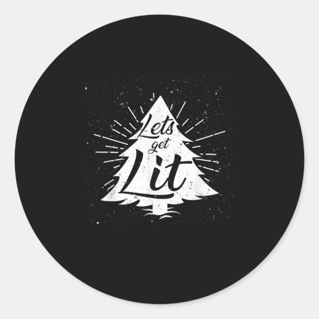 Lasst uns ein sonniges Weihnachtsgetränk trinken Runder Aufkleber (Vorderseite)