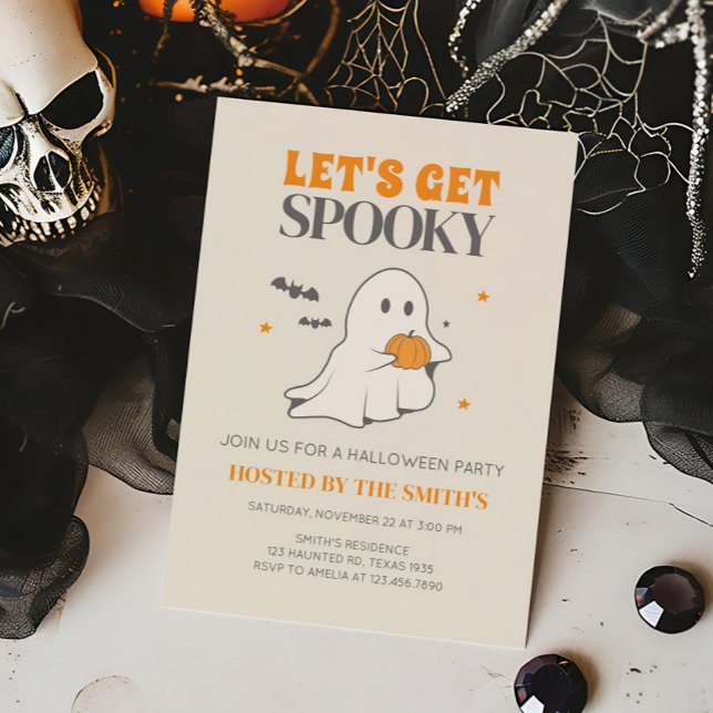Lasst uns ein Spooky-Ghost-Halloween-Party bekomme Einladung (Let's Get Spooky Halloween Party Invitation)