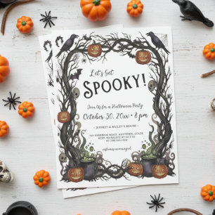 Lasst uns ein Spooky Pumpkin & Vines Halloween-Par Einladung