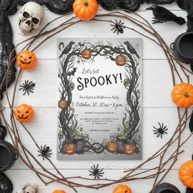 Lasst uns ein Spooky Pumpkin & Vines Halloween-Par Einladung (Von Creator hochgeladen)