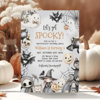 Lasst uns ein tolles Halloween-Niedlicher Geist zu Einladung