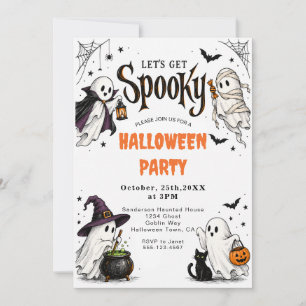 Lasst uns eine gruselige Geister-Halloween-Party f Einladung