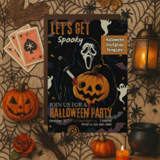 Lasst uns eine gruselige Halloween-Party feiern Einladung