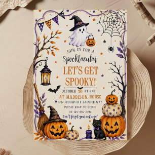 Lasst uns eine gruselige Kinder-Halloween-Geburtst Einladung