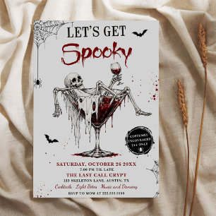 Lasst uns eine gruselige Skelett-Halloween-Party f Einladung