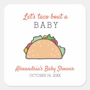 Lasst uns eine Niedliche Fiesta-Babydusche ausstel Quadratischer Aufkleber