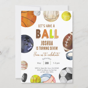 Lasst uns einen Ball SPORTS Jungen einladen. Einladung