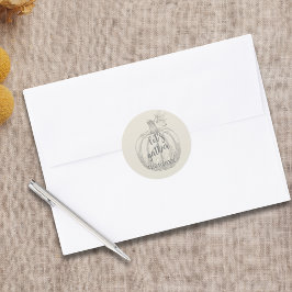 Lasst uns einen eleganten rustikalen Pumpkin-Ernte Runder Aufkleber