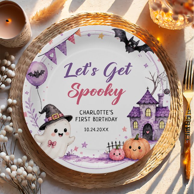 Lasst uns einen gruseligen Halloween-Geburtstag fe Pappteller (Von Creator hochgeladen)