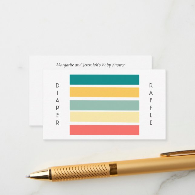 Lasst uns einen mehrfarbigen Windelturm für Beachy Begleitkarte (Vorderseite/Rückseite Beispiel)