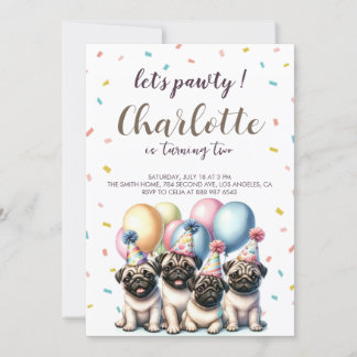 Lasst uns einen pawty Dog Geburtstag haben Einladung