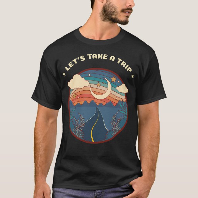 Lasst uns einen Retro-Camper-Trip-Design ein tolle T-Shirt (Vorderseite)