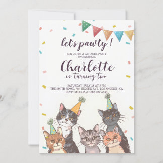Lasst uns einen schönen Cat-Geburtstag feiern Einladung