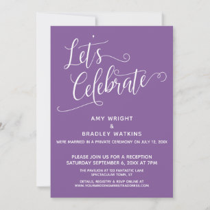 Lasst uns Elegant Purple Reception-Only feiern Einladung